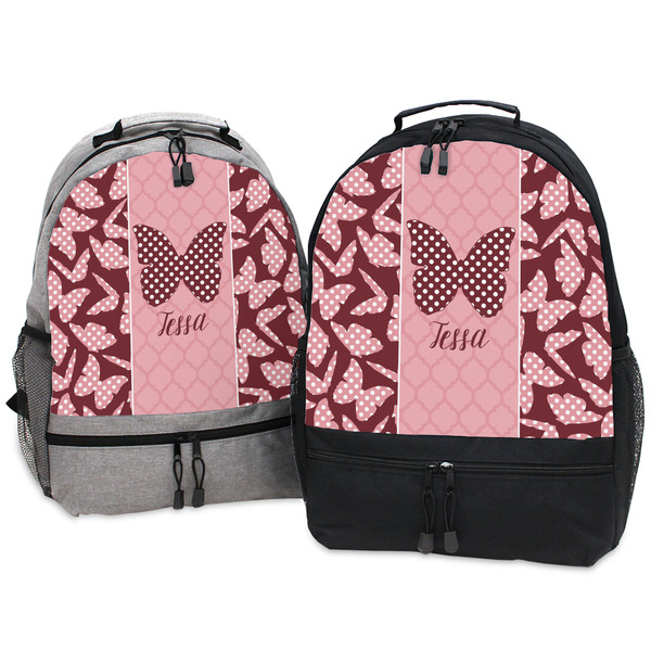 Polka Dot Butterfly Large Backpacks - Both