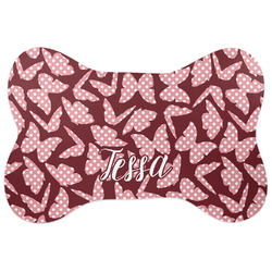 Polka Dot Butterfly Bone Shaped Dog Food Mat (Personalized)