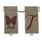 Polka Dot Butterfly Large Burlap Gift Bags - Front & Back