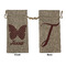 Polka Dot Butterfly Large Burlap Gift Bag - Front & Back (Personalized)