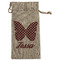 Polka Dot Butterfly Large Burlap Gift Bags - Front