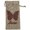 Polka Dot Butterfly Large Burlap Gift Bag - Front (Personalized)