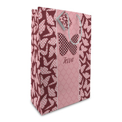 Polka Dot Butterfly Large Gift Bag (Personalized)