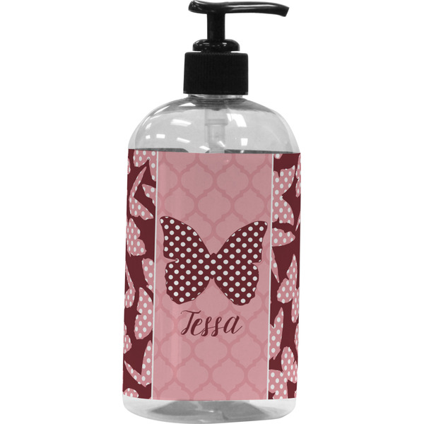 Custom Polka Dot Butterfly Plastic Soap / Lotion Dispenser (Personalized)