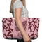 Polka Dot Butterfly Large Rope Tote Bag - In Context View