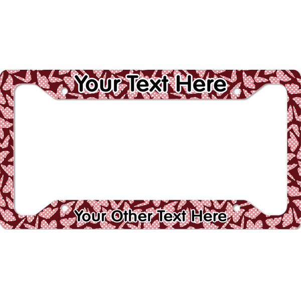 Custom Polka Dot Butterfly License Plate Frame - Style A (Personalized)