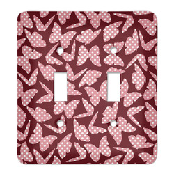 Polka Dot Butterfly Light Switch Cover (2 Toggle Plate)