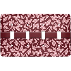 Polka Dot Butterfly Light Switch Cover (4 Toggle Plate)