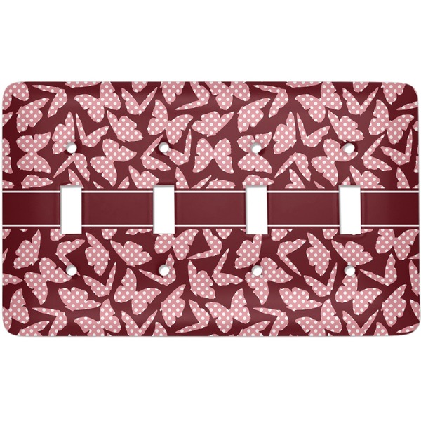 Custom Polka Dot Butterfly Light Switch Cover (4 Toggle Plate)