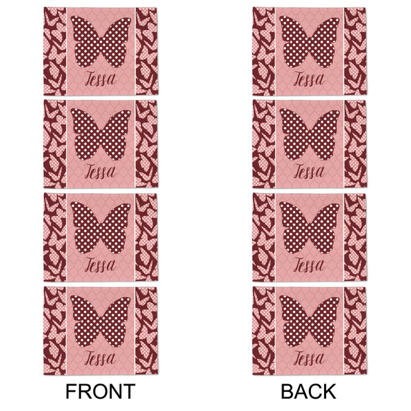 Polka Dot Butterfly Linen Placemat - APPROVAL Set of 4 (double sided)