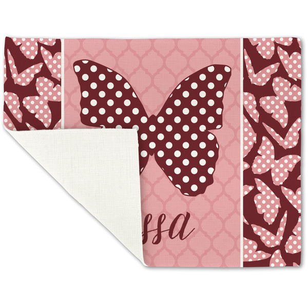 Polka Dot Butterfly Linen Placemat - Folded Corner (single side)