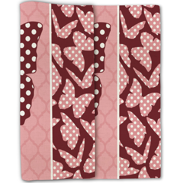 Polka Dot Butterfly Linen Placemat - Folded Half (double sided)