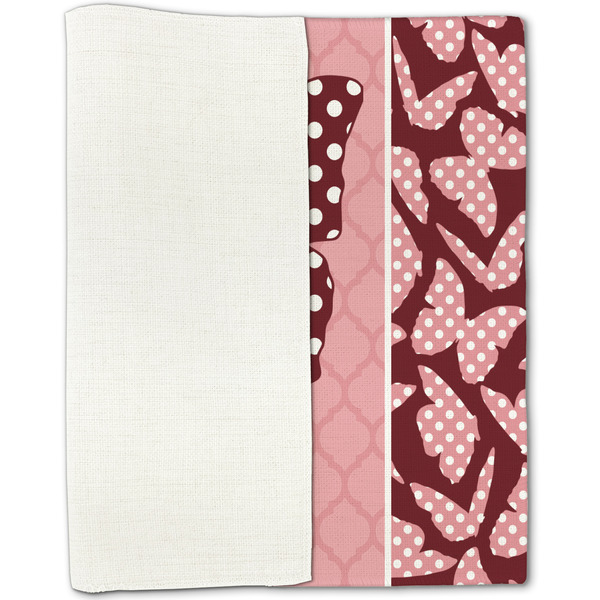 Polka Dot Butterfly Linen Placemat - Folded Half