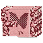 Polka Dot Butterfly Linen Placemat w/ Name or Text