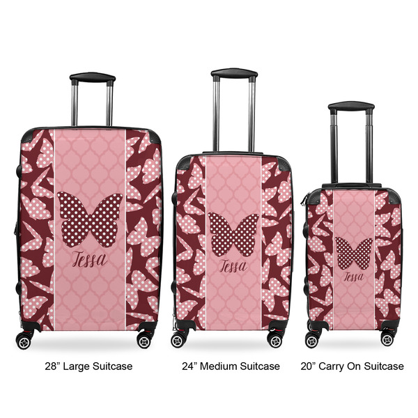 Polka Dot Butterfly Luggage Bags all sizes - With Handle