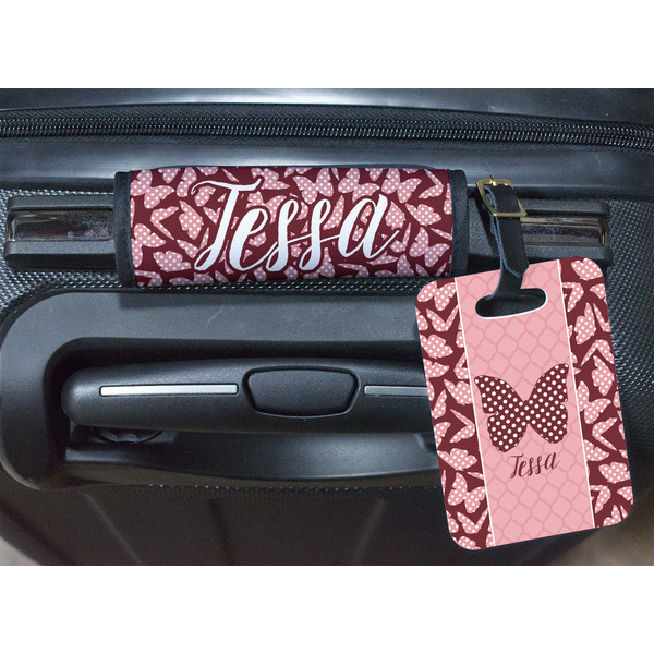 Polka Dot Butterfly Luggage Wrap & Tag