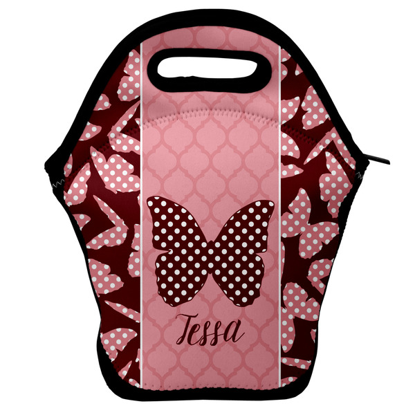 Custom Polka Dot Butterfly Lunch Bag w/ Name or Text