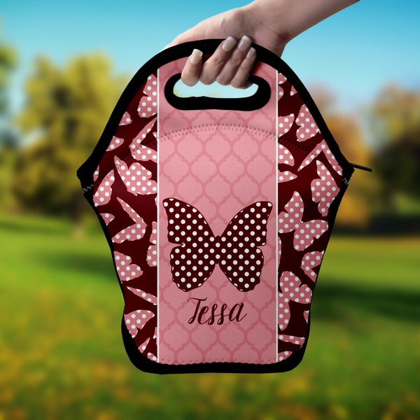 Polka Dot Butterfly Lunch Bag - Hand