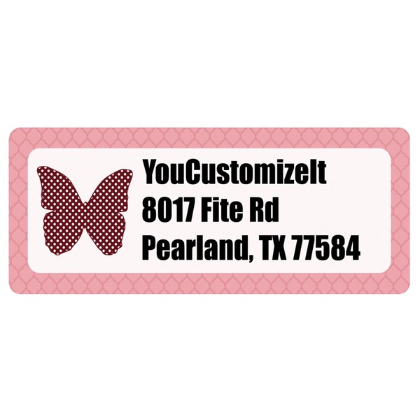 Custom Polka Dot Butterfly Return Address Labels (Personalized)