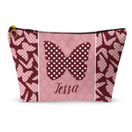 Polka Dot Butterfly Makeup Bag - Small - 8.5"x4.5" (Personalized)