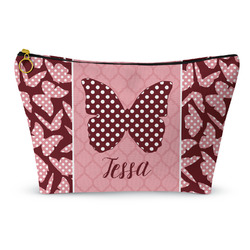 Polka Dot Butterfly Makeup Bag - Small - 8.5"x4.5" (Personalized)