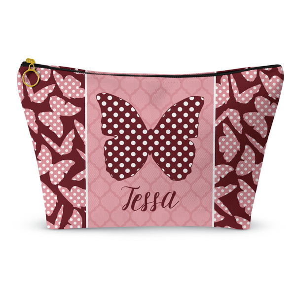 Custom Polka Dot Butterfly Makeup Bag - Small - 8.5"x4.5" (Personalized)