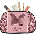 Polka Dot Butterfly Makeup / Cosmetic Bag - Medium (Personalized)
