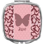 Polka Dot Butterfly Compact Makeup Mirror (Personalized)