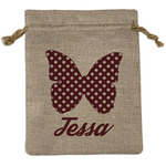 Polka Dot Butterfly Burlap Gift Bag (Personalized)