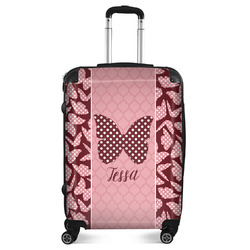 Polka Dot Butterfly Suitcase - 24" Medium - Checked (Personalized)