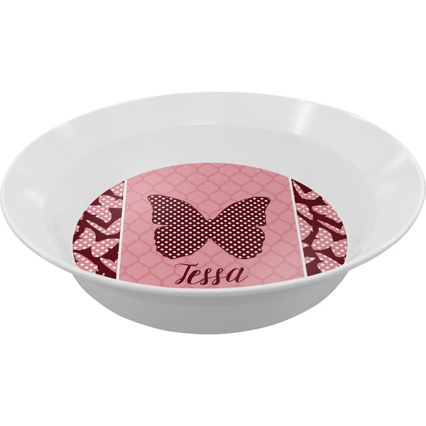 Custom Polka Dot Butterfly Melamine Bowl (Personalized)