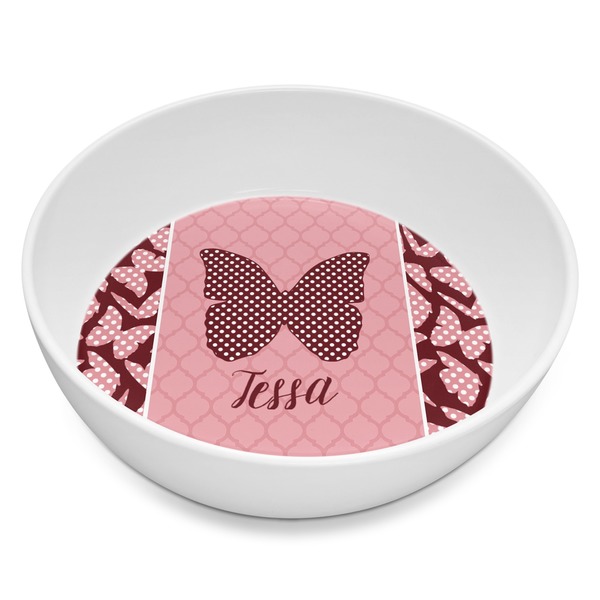 Custom Polka Dot Butterfly Melamine Bowl - 8 oz (Personalized)