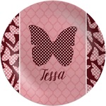 Polka Dot Butterfly Melamine Plate - 10" (Personalized)