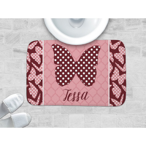 Polka Dot Butterfly Memory Foam Bath Mat - LIFESTYLE 34x21