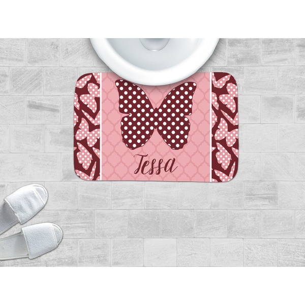 Polka Dot Butterfly Memory Foam Bath Mat - LIFESTYLE