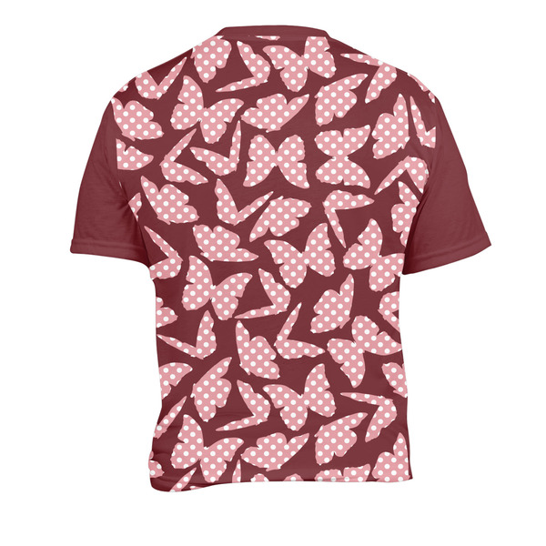 Polka Dot Butterfly Men's Crew Neck T Shirt Medium - Back