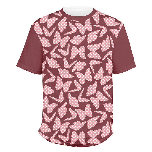 Custom Polka Dot Butterfly Men's Crew T-Shirt - 2X Large