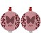 Polka Dot Butterfly Metal Ball Ornament - Front and Back