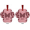 Polka Dot Butterfly Metal Paw Ornament - Front and Back
