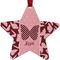 Polka Dot Butterfly Metal Star Ornament - Front