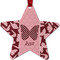 Polka Dot Butterfly Metal Star Ornament - Double Sided w/ Name or Text