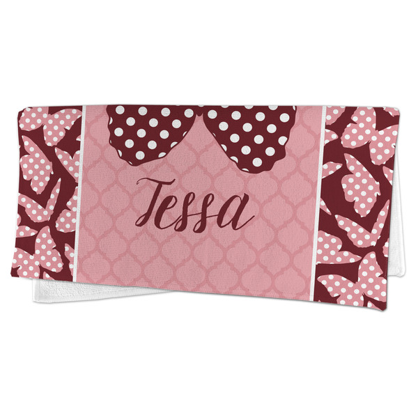 Polka Dot Butterfly Microfiber Dish Rag - FOLDED (half)