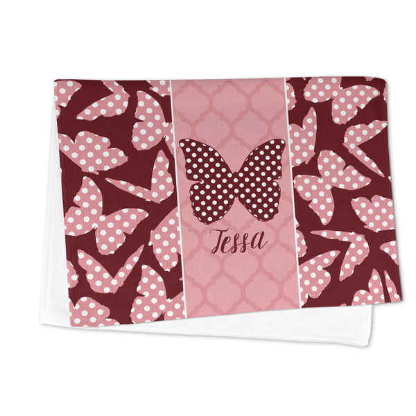 Polka Dot Butterfly Microfiber Dish Towel - FOLDED HALF