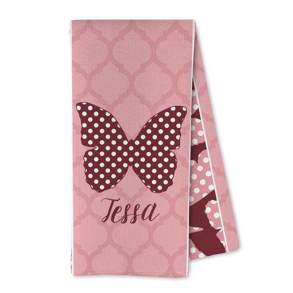 Custom Polka Dot Butterfly Kitchen Towel - Microfiber (Personalized)