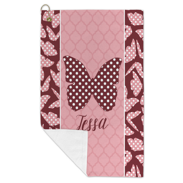 Polka Dot Butterfly Microfiber Golf Towels - FOLD