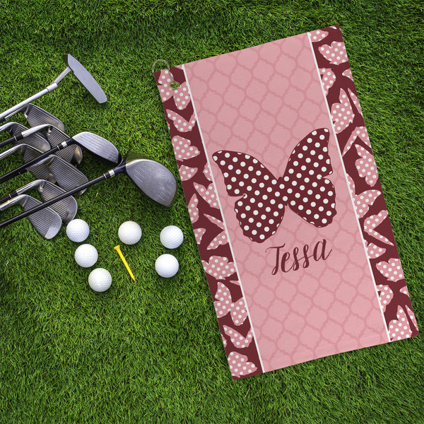 Polka Dot Butterfly Microfiber Golf Towels - LIFESTYLE