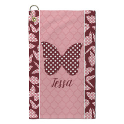 Polka Dot Butterfly Microfiber Golf Towel - Small (Personalized)