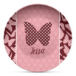 Polka Dot Butterfly Microwave Safe Plastic Plate - Composite Polymer (Personalized)