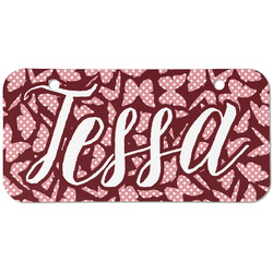 Polka Dot Butterfly Mini/Bicycle License Plate (2 Holes) (Personalized)