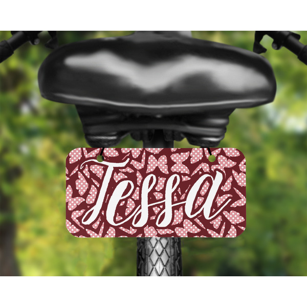 Polka Dot Butterfly Mini License Plate on Bicycle - LIFESTYLE Two holes